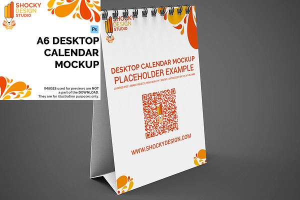 Desktop Calendar A6 Mockup