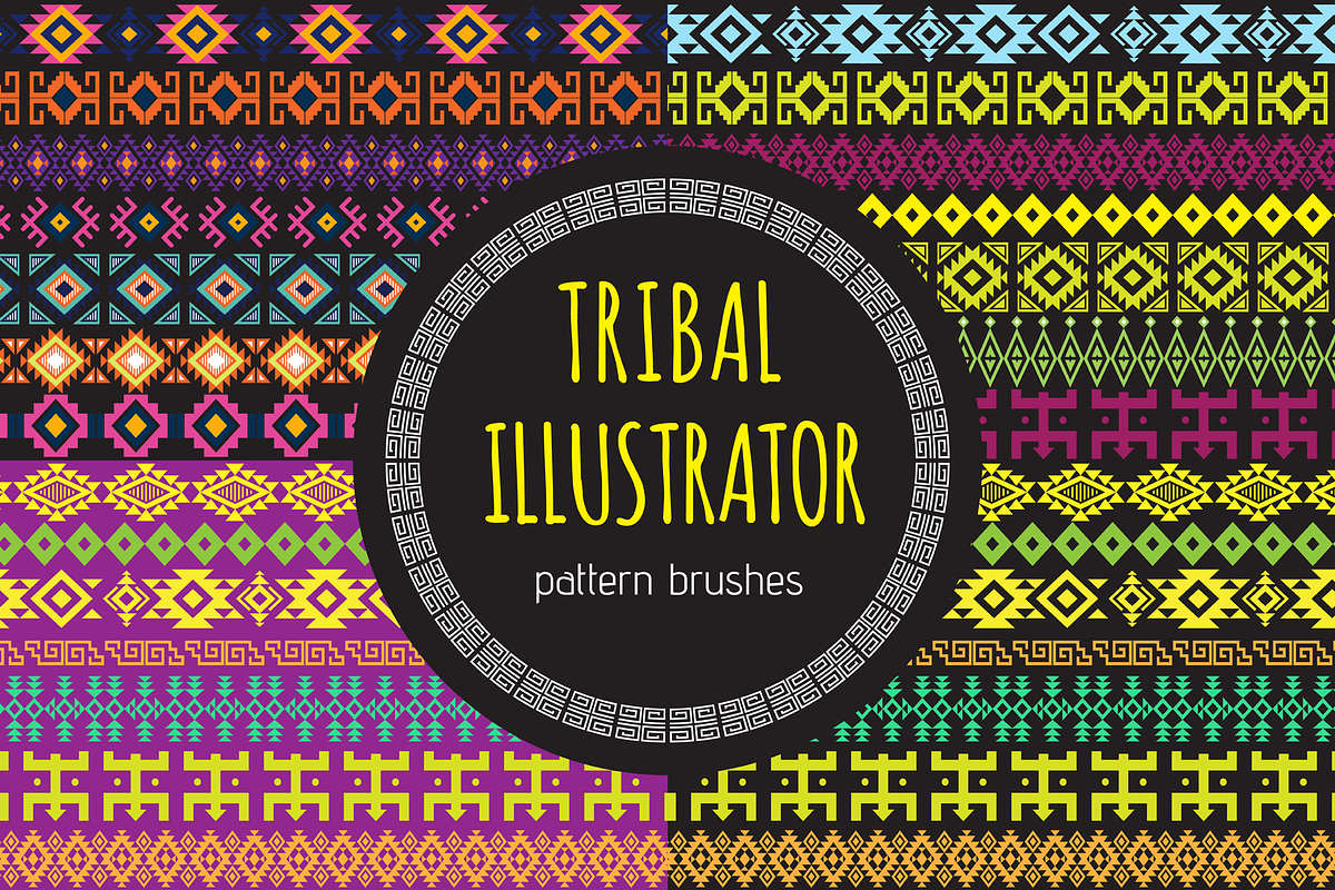 Tribal Illustrator Pattern Brushes in Photoshop Brushes - product preview 8