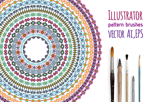 Tribal Illustrator Pattern Brushes in Photoshop Brushes - product preview 6