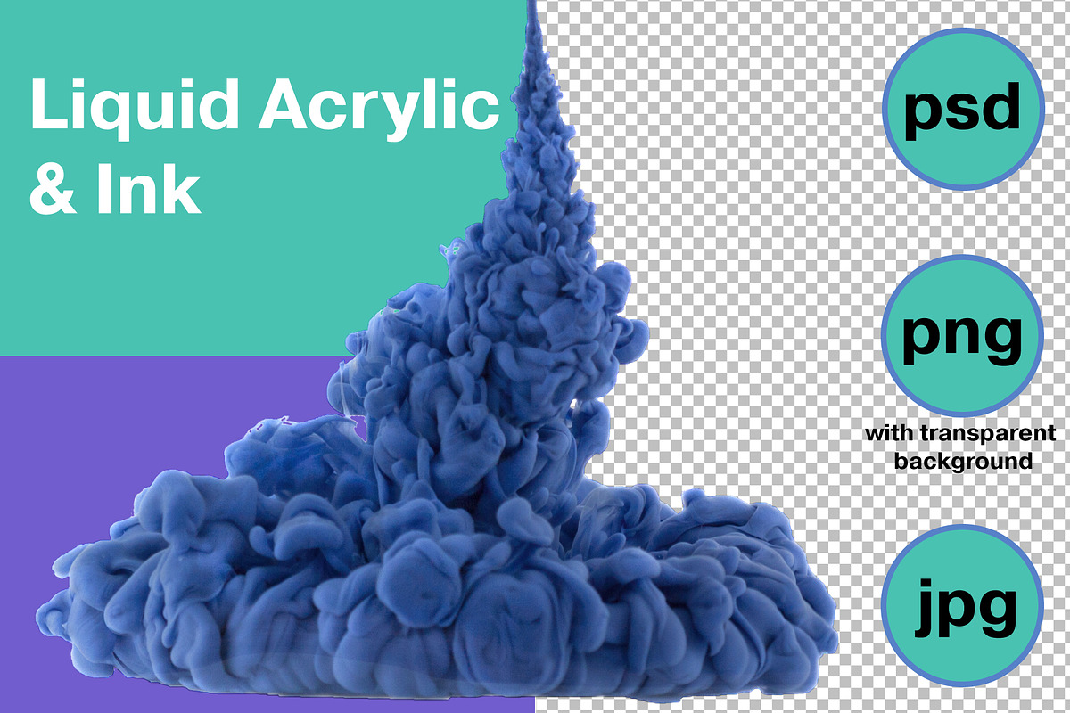 Blue Liquid Acrylic Background in Textures - product preview 8