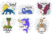 Various Animals Illustration design