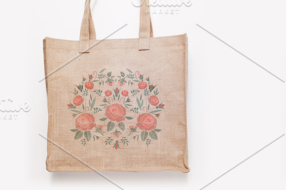 Embroidered composition of roses in Illustrations - product preview 2