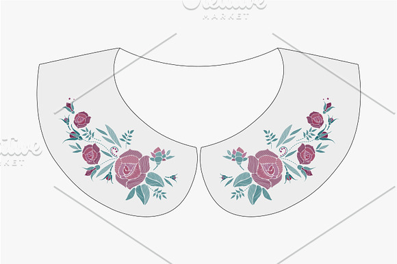 Fashion ornament with roses in Illustrations - product preview 1