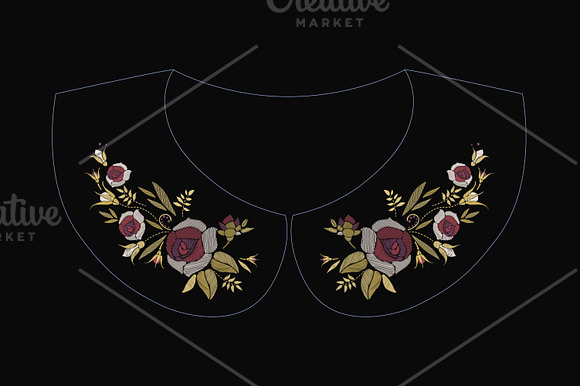 Fashion ornament with roses in Illustrations - product preview 2