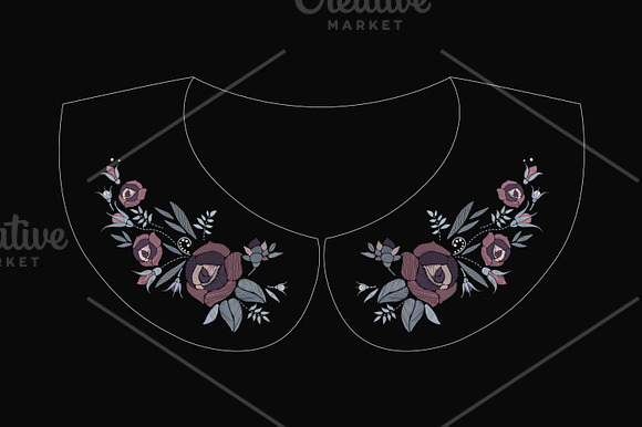 Fashion ornament with roses in Illustrations - product preview 3