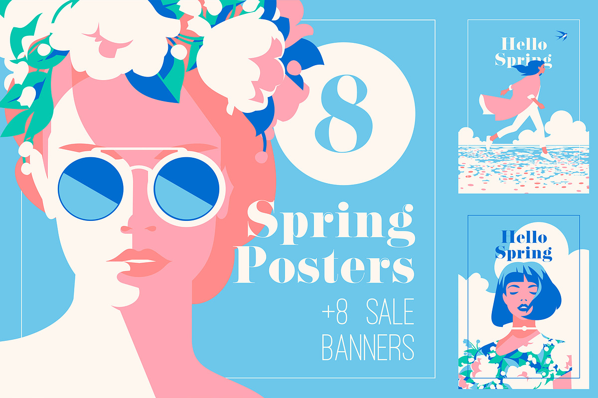 8 Spring Posters & Sale Banners in Illustrations - product preview 8