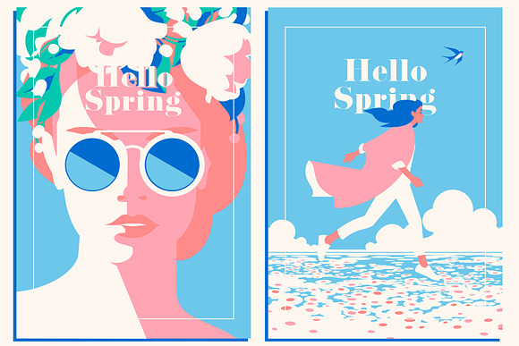 8 Spring Posters & Sale Banners in Illustrations - product preview 1