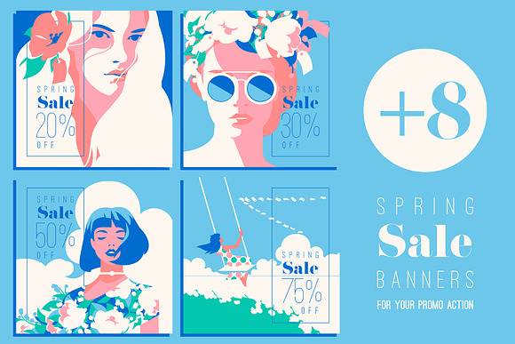 8 Spring Posters & Sale Banners in Illustrations - product preview 5