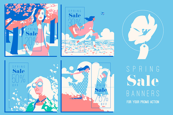 8 Spring Posters & Sale Banners in Illustrations - product preview 6