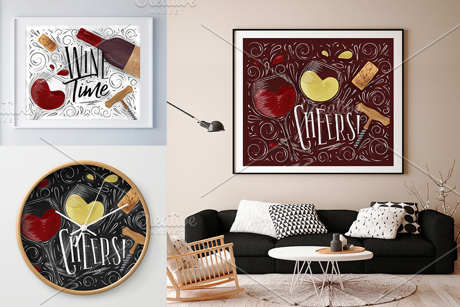 Vintage Wine Posters in Illustrations - product preview 8