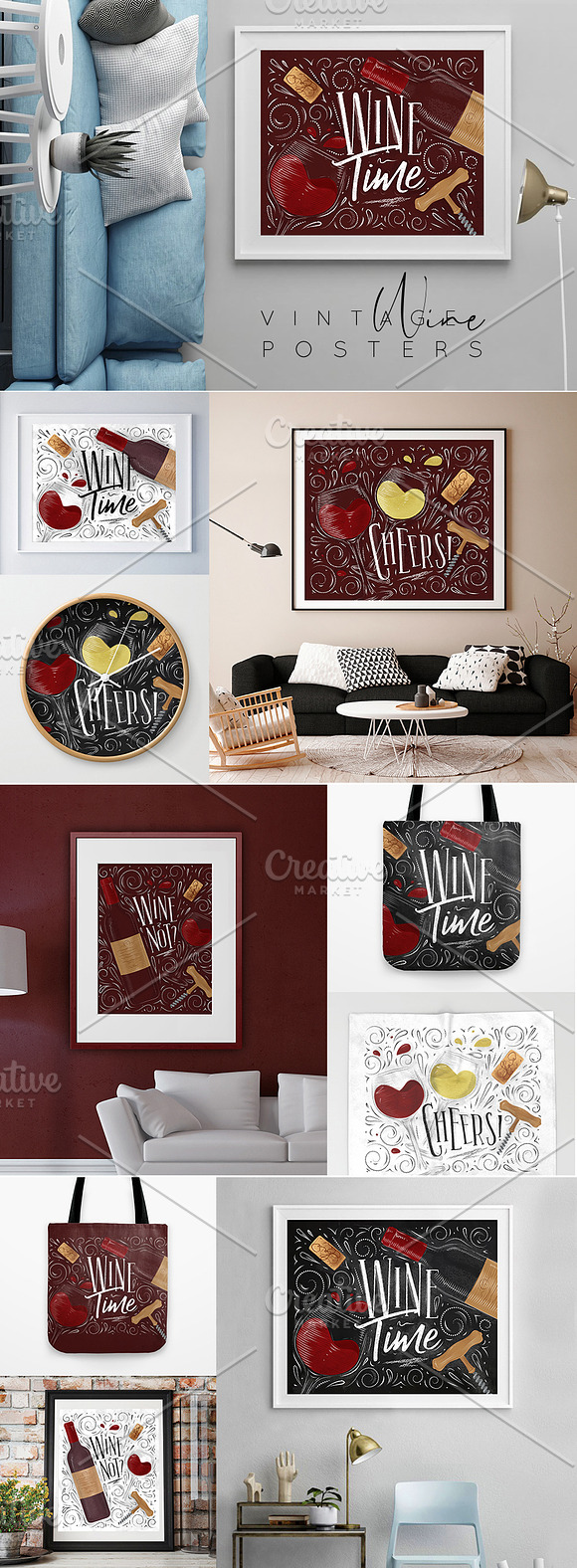 Vintage Wine Posters in Illustrations - product preview 5