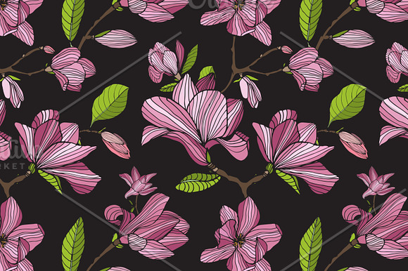Flowering magnolia in Patterns - product preview 1