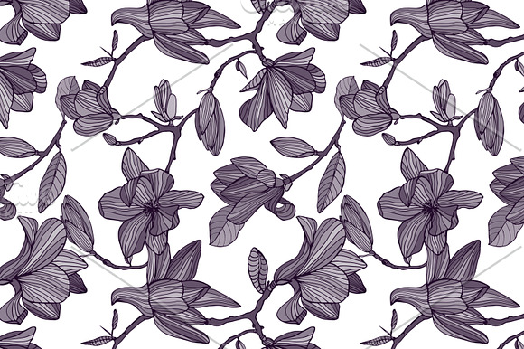 Flowering magnolia in Patterns - product preview 2