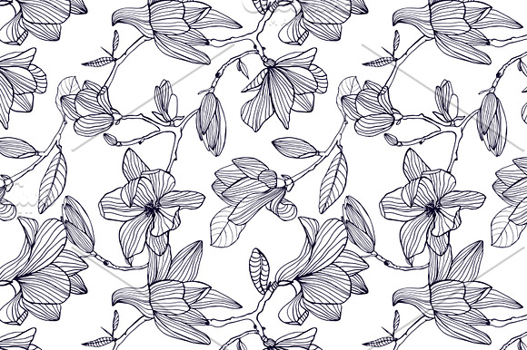 Flowering magnolia in Patterns - product preview 4