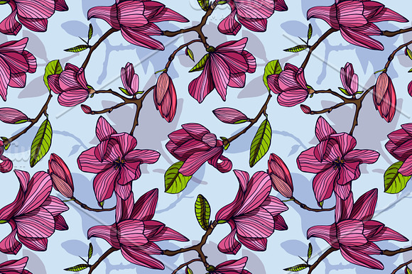 Flowering magnolia in Patterns - product preview 5
