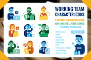 Working Team 9 Characters Icons