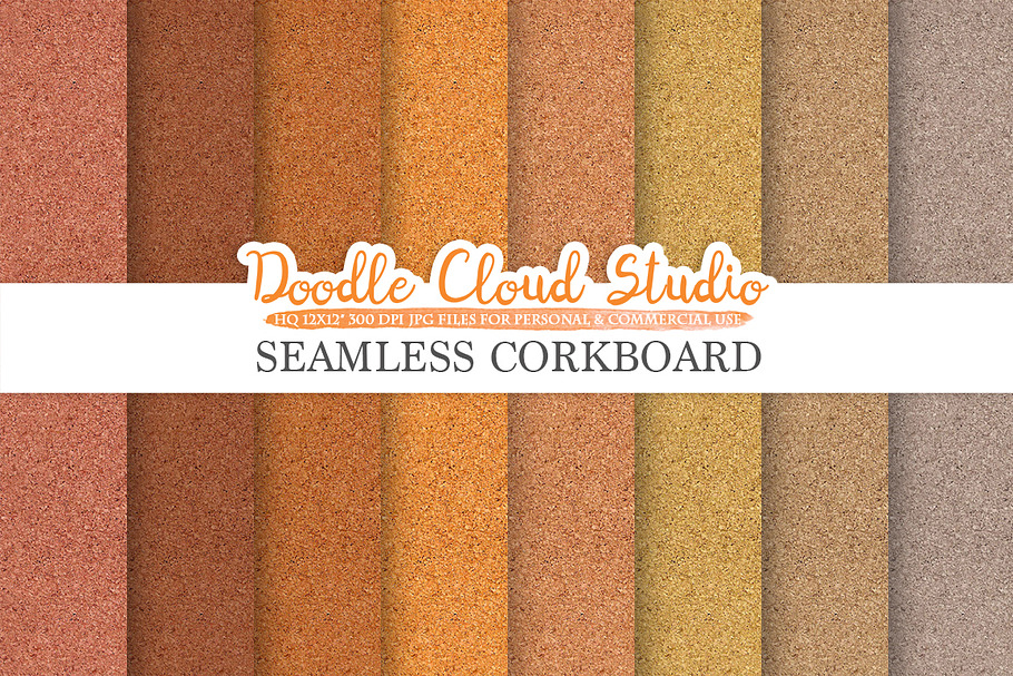Seamless Corkboard digital paper in Textures - product preview 8