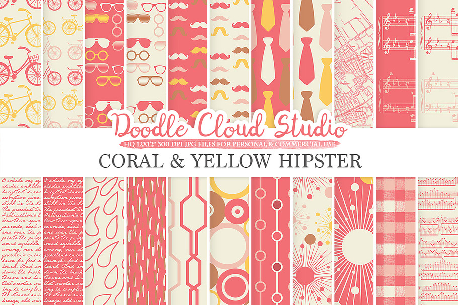 Coral and Yellow Hipster 