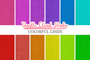 Colorful Linen Fabric digital paper