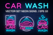 Car Wash Set Neon Signs