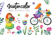 Watercolor spring set