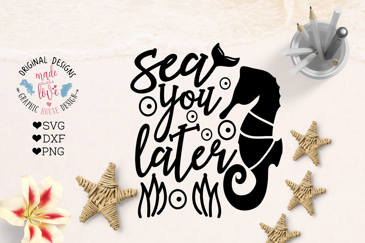 Sea you Later Cut File and Printable in Illustrations - product preview 8