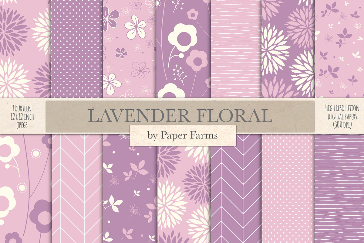Lavender digital paper in Patterns - product preview 8