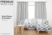 Sofa, Pillows & Curtains Mockup Pack