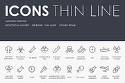 Nuclear weapon thinline icons