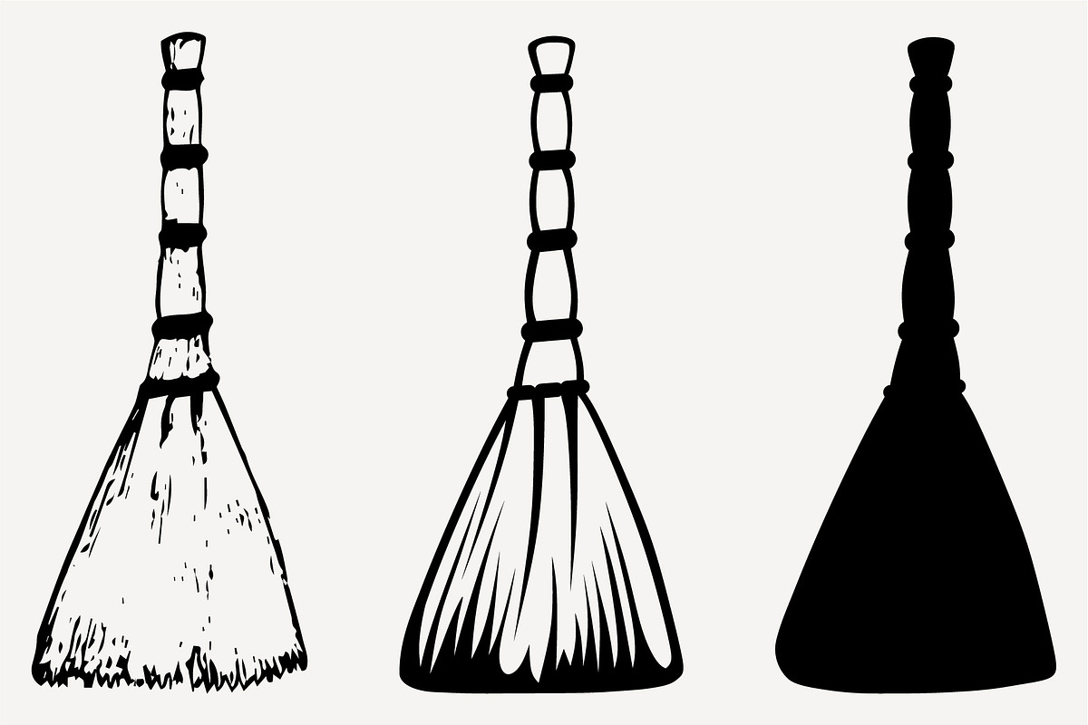 broom silhouette vector SVG DXF PNG in Objects - product preview 8