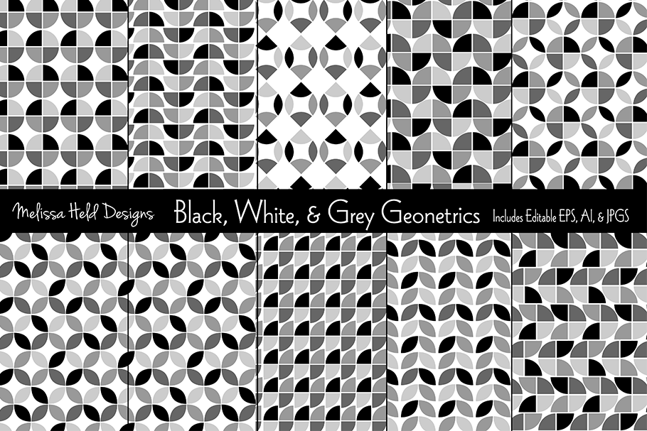 Black, White, & Grey Geometrics