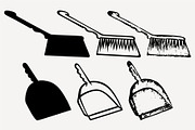 dustpan and sweeping brush SVG