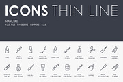 Manicure thinline icons