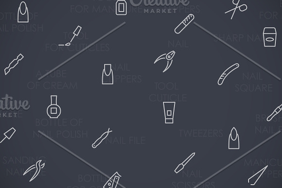 Manicure thinline icons in Graphics - product preview 2