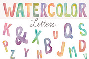 Watercolor Letters- Clip Art