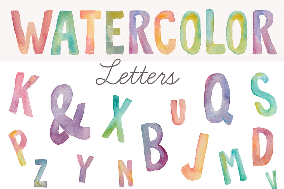 Watercolor Letters- Clip Art in Illustrations - product preview 8