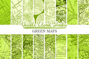 Green Vintage Maps digital paper
