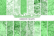 Dark Green Vintage Maps 