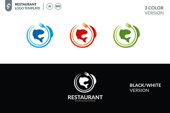 Fish Restaurant Logo in Logo Templates - product preview 4