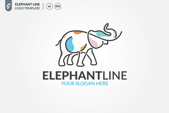 Elephant Line Logo in Logo Templates - product preview 1