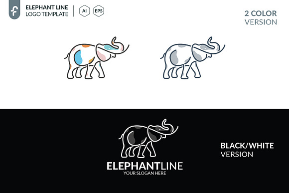Elephant Line Logo in Logo Templates - product preview 3