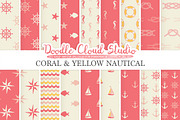 Coral and Yellow Nautical 