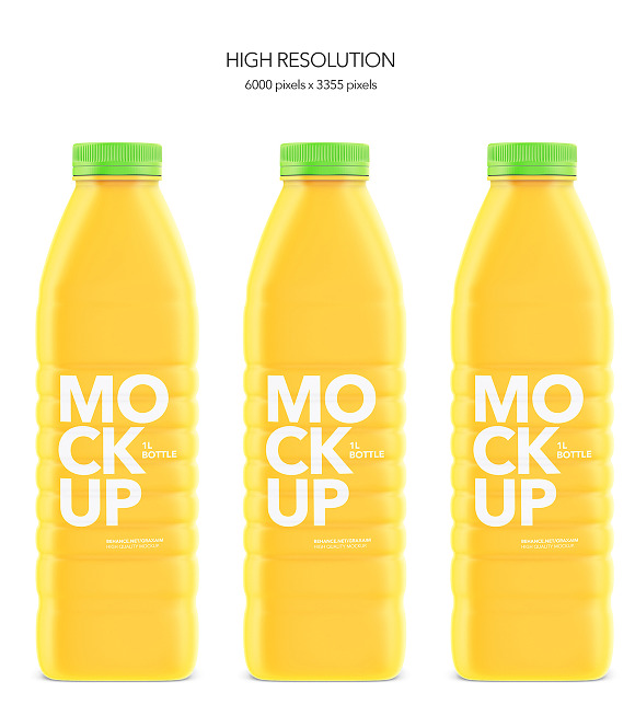 Matte Bottle Mockup - Milk or Juice in Product Mockups - product preview 2