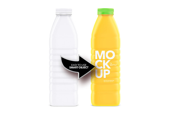 Matte Bottle Mockup - Milk or Juice in Product Mockups - product preview 3