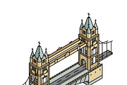 Illustration of London bridge in UK
