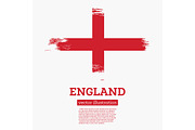 England Flag with Brush Strokes. 