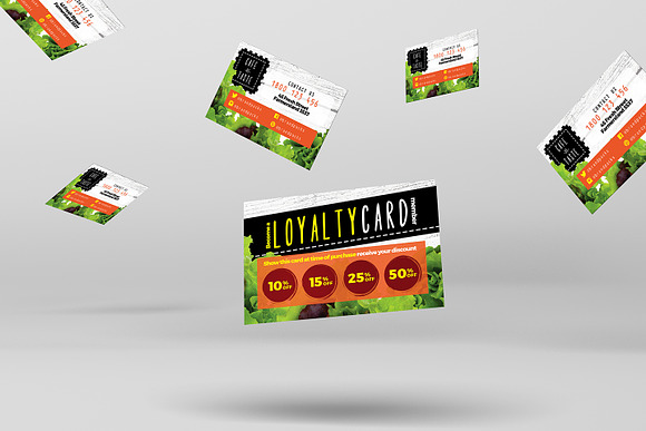 Salad Restaurant Loyalty Card in Business Card Templates - product preview 2