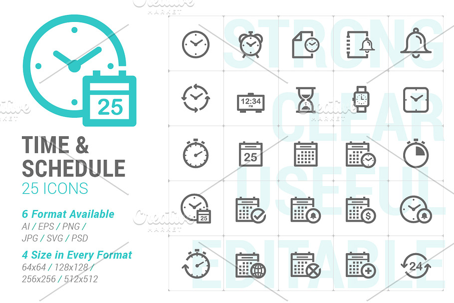Time & Schedule Mini Icon in Calendar Icons - product preview 8