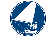 Sailing Yachting Circle Icon