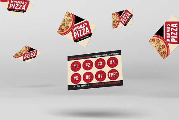Pizza Restaurant Loyalty Card  in Business Card Templates - product preview 2